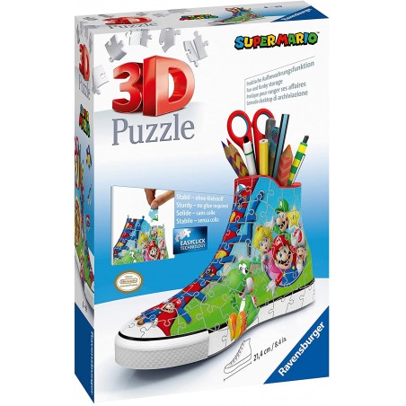 SUPERMARIO PUZZLE 3D SNEAKER PORTAPENNE  112 PEZZI RAVENSBURGER