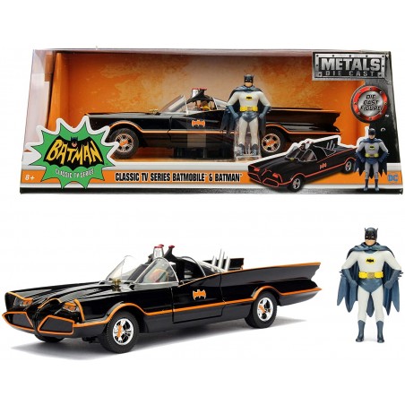 BATMAN BATMOBILE CLASSICA DEL 1966 CON  PERSONAGGIO DIE CAST SCALA 1/24 JADA
