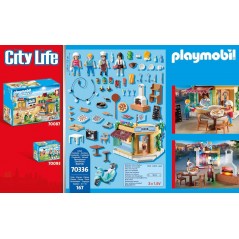 PLAYMOBIL 70336 CITY LIFE PIZZERIA CON  TAVOLI ALL'APERTO CON EFFETTI LUMINOSI 