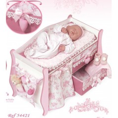 ARMADIO FASCIATOIO IN LEGNO PER BAMBOLE  DANIELA 