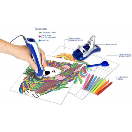 SUPER PEN KOALA SCIOGLI LA CERA E CREA  I TUOI DISEGNI IN RILIEVO CRAYOLA