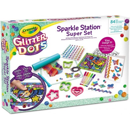 SPARKLE STATION SUPER SET PER CREARE SCINTILLANTI DECORAZIONI CRAYOLA DOTS