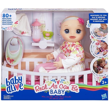 BABY ALIVE REAL AS CAN BE BAMBOLA CON 80 ESPRESSIONI REALISTICHE HASBRO