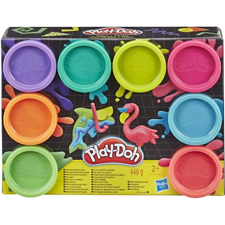 HASBRO PLAYDOH NEON 8 BARATTOLI E5044 