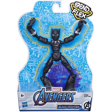 MARVEL AVENGERS BLACK PANTHER BEND AND  FLEX HASBRO
