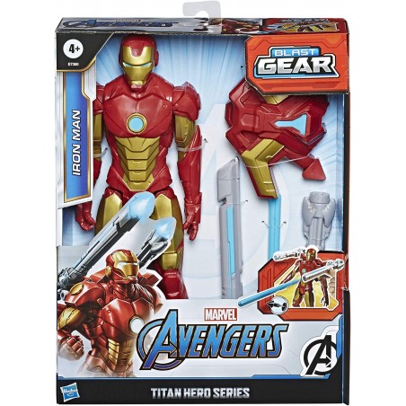 IRON MAN CON BLASTER TITAN HERO HASBRO E7380