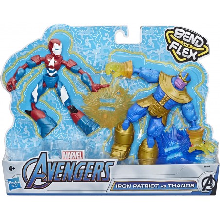MARVEL AVENGERS IRON PATRIOT VS THANOS BEND AND FLEX HASBRO