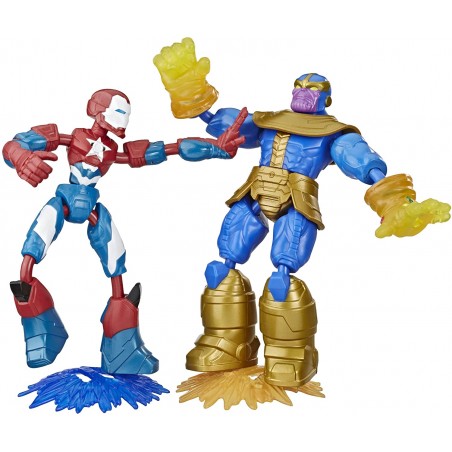 MARVEL AVENGERS IRON PATRIOT VS THANOS BEND AND FLEX HASBRO