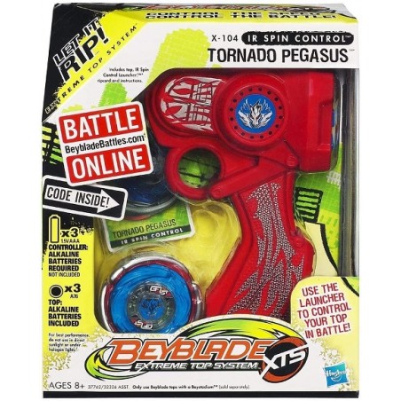 BEYBLADE EXTREME TOP SYSTEM XTS X 104 IR SPIN CONTROL TORNADO PEGASUS