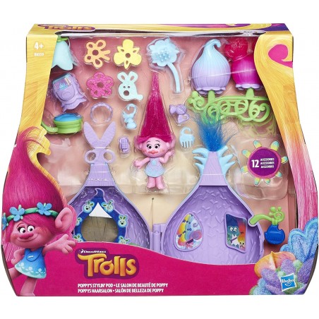 TROLLS SALONE DI BELLEZZA DI POPPY CON  12 ACCESSORI HASBRO B6559