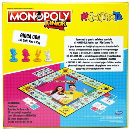 MONOPOLY JUNIOR ME CONTRO TE GIOCO DA TAVOLO HASBRO GAMING