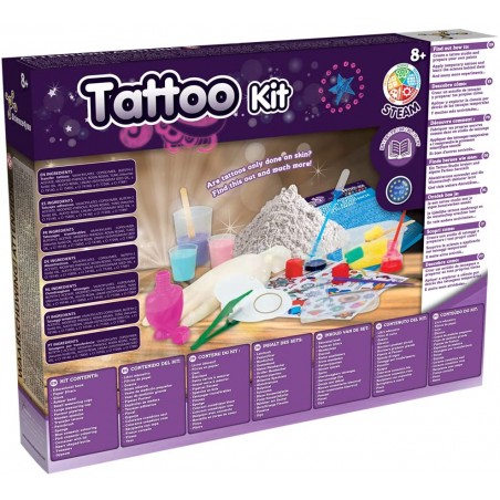 TATTOO KIT SCIENCE4YOU FABBRICA DI  TATUAGGI CONTIENE 60 TATUAGGI 