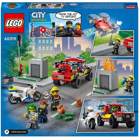 LEGO CITY 60319 SOCCORSO ANTINCENDIO E  INSEGUIMENTO DELLA POLIZIA