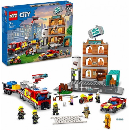 LEGO 60321 CITY FIRE VIGILI DEL FUOCO  EDIFICIO IN FIAMME PEZZI 766