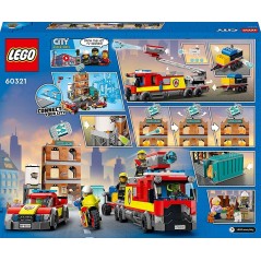 LEGO 60321 CITY FIRE VIGILI DEL FUOCO  EDIFICIO IN FIAMME PEZZI 766