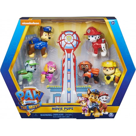 PAW PATROL THE MOVIE PUPS CONFEZIONE CON 6 PERSONAGGI ORIGINALI 