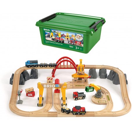 BRIO WORLD SET DELUXE FERROVIA E  TRASPORTO MERCI 