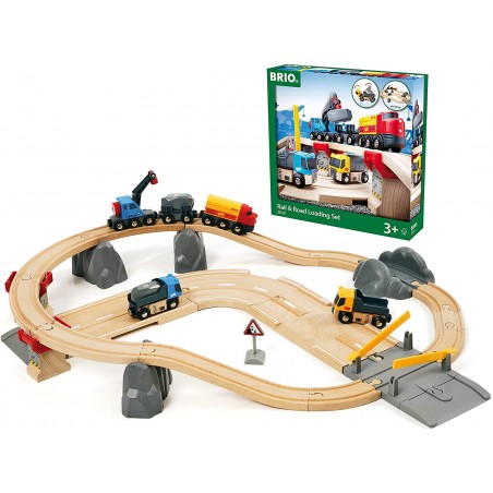 BRIO WORLD SET CAVA FERROVIA E STRADA 