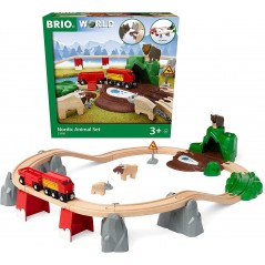 BRIO WORLD SET FERROVIARIO CON ANIMALI  NORDICI 