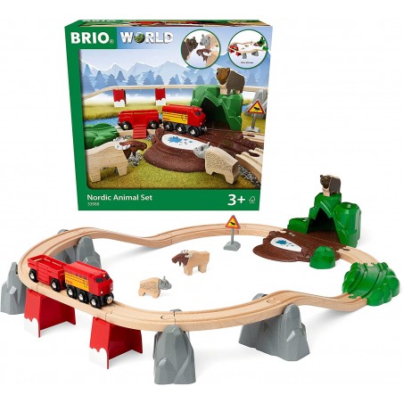 BRIO WORLD SET FERROVIARIO CON ANIMALI  NORDICI 