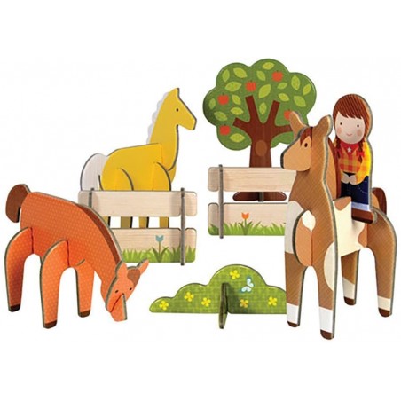 PETIT COLLEGE ANIMALI CARTONE 3D   CAVALLI 