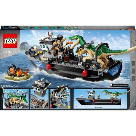 LEGO 76942 JURASSIC WORLD FUGA SULLA BARCA DEL DINOSAURO BARYONYX
