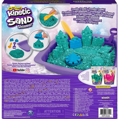 SPIN MASTER KINETIC SAND CASTELLO DI  SABBIA GLITTERATA VERDE ACQUA 453 G