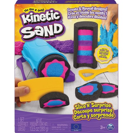 KINETIC SAND SET SLICE N SURPRISE 383 G CON 7 ATTREZZI SPIN MASTER