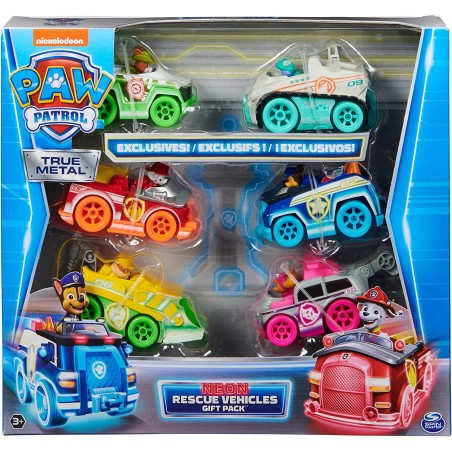 PAW PATROL DIE CAST NEON 6 VEICOLI SPIN MASTER