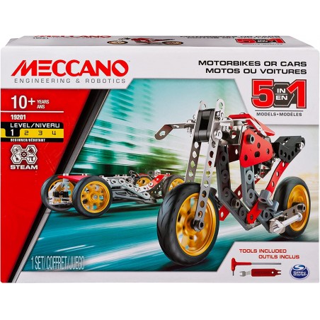 MECCANO MULTIMODELLO MOTO 5 IN 1 STEAM 19201