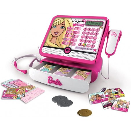 BARBIE REGISTRATORE DI CASSA CON 52  ACCESSORI GRANDI GIOCHI