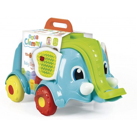 CLEMENTONI CARRETTINO MATTONCINI SOFT  ELEFANTINO COSTRUZIONI MORBIDE 10 MESI