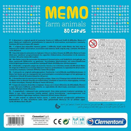 CLEMENTONI MEMO FARM ANIMALS GIOCO  EDUCATIVO