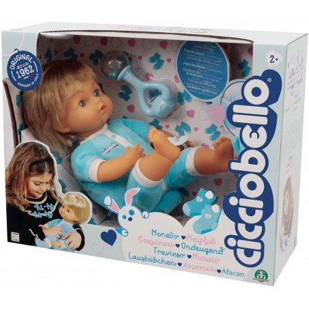 CICCIOBELLO MONELLO BAMBOLA 30 CM  SGAMBETTA RIDE E FA VERSETTI 