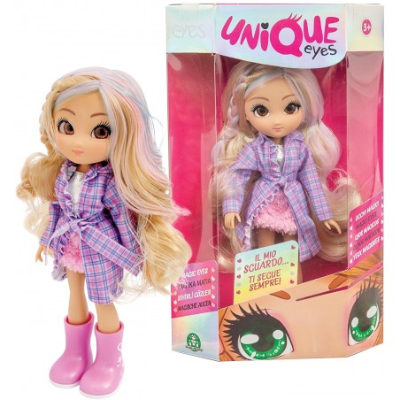 UNIQUE EYES BAMBOLA REBECCA CON GRANDI  OCCHI MAGICI SEGUE IL TUO SGUARDO