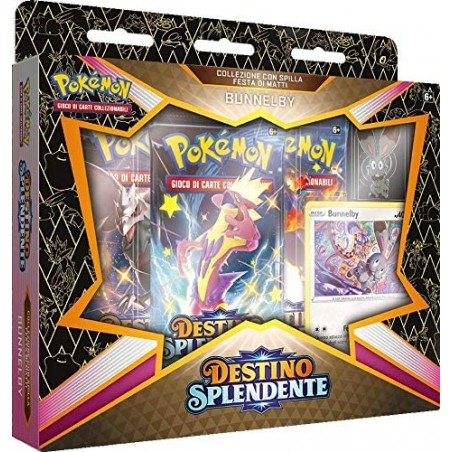 POKEMON DESTINO SPLENDENTE BUNNELBY COLLEZIONE CON SPILLA FESTA DI MATTI
