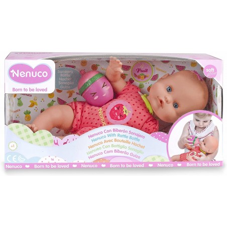 NENUCO CON BIBERON E VESTITO FRAGOLA FAMOSA