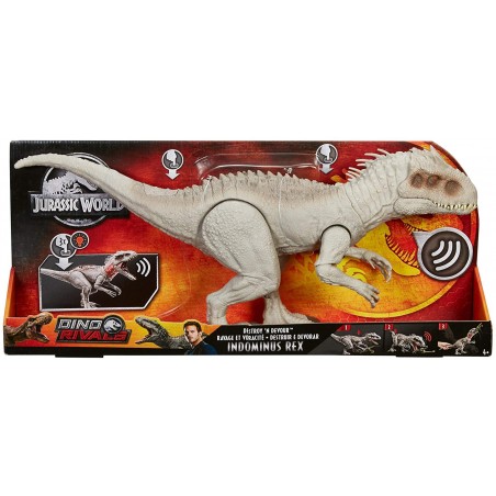 JURASSIC WORLD INDOMINUS REX DISTRUGGI E DIVORA CON LUCI E SUONI