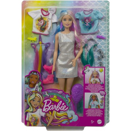 BARBIE CAPELLI FANTASIA A TEMA UNICORNI  E SIRENE MATTEL GHN04