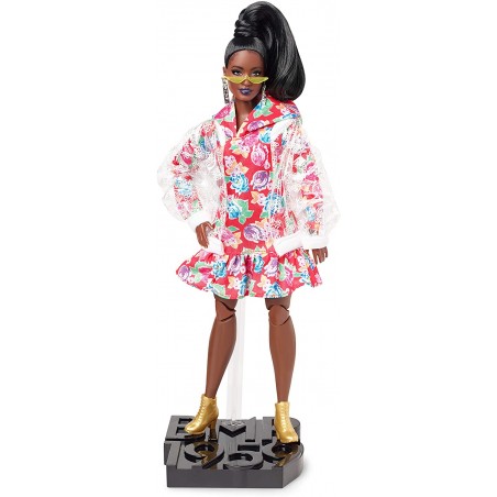 BARBIE BAMBOLA AFROAMERICANA CON VESTITO FLOREALE SNODATA