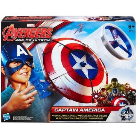 MARVEL AVENGERS AGE OF ULTRON SCUDO  LANCIA DISCHI DI CAPITAN AMERICA HASBRO