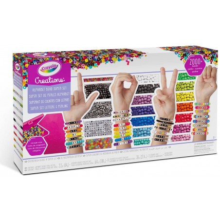 CRAYOLA CREATIONS SUPER SET LETTERE E  PERLINE CREA BRACCIALETTI PERSONALIZZATI