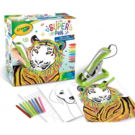 SUPER PEN TIGRE SCIOGLI LA CERA E CREA I TUOI DISEGNI IN RILIEVO CRAYOLA