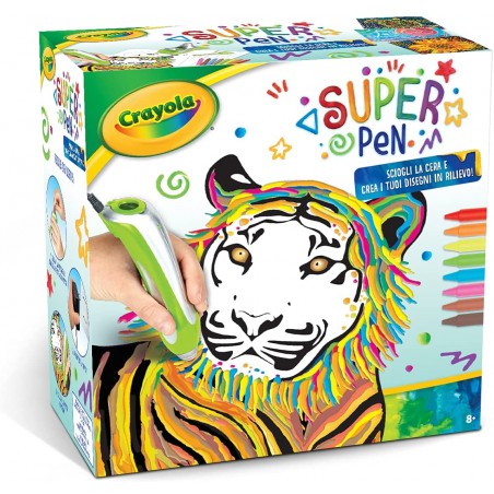 SUPER PEN TIGRE SCIOGLI LA CERA E CREA I TUOI DISEGNI IN RILIEVO CRAYOLA