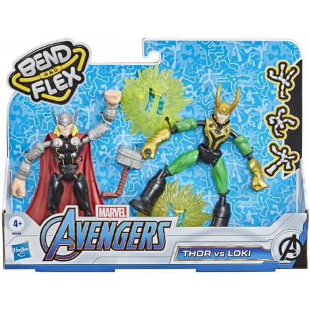 MARVEL AVENGERS THOR VS LOKI  BEND AND  FLEX HASBRO