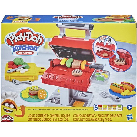 PLAY-DOH KITCHEN CREATIONS BARBECUE CON 6 COMPOSTI MODELLABILI HASBRO 