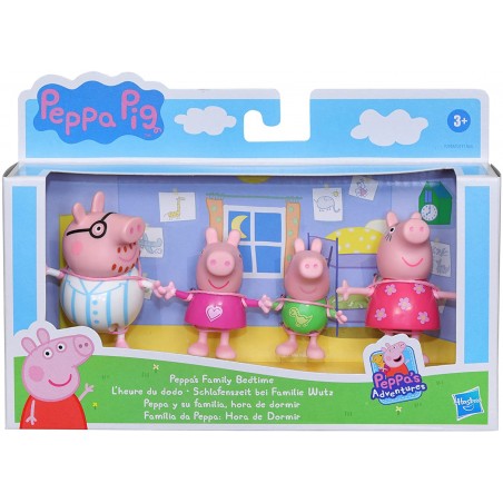 LA FAMIGLIA DI PEPPA PIG IN PIGIAMA  CONFEZIONE CON 4 PERSONAGGI HASBRO