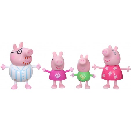 LA FAMIGLIA DI PEPPA PIG IN PIGIAMA  CONFEZIONE CON 4 PERSONAGGI HASBRO