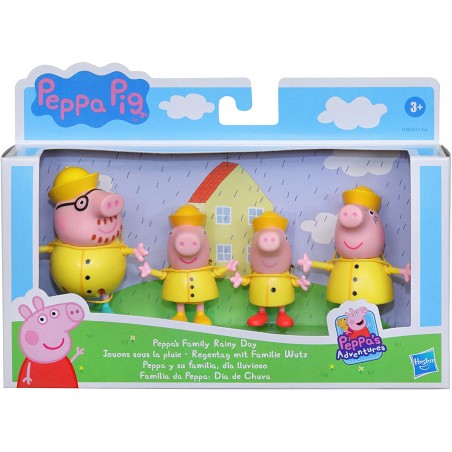 LA FAMIGLIA DI PEPPA PIG CON  L'IMPERMEABILE HASBRO