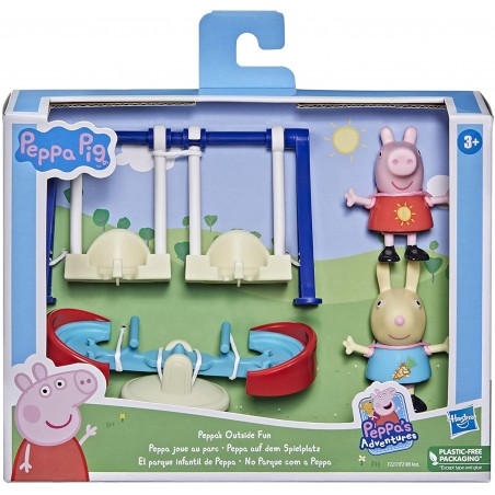 IL PARCO GIOCHI DI PEPPA PIG HASBRO CON  2 PERSONAGGI E 2 ACCESSORI